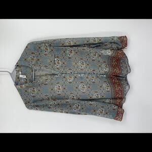 KUT from the Kloth Chic Bohemian Style Printed Button-Up Blouse Size Medium